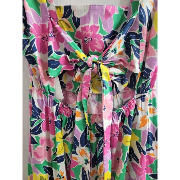 Meet Me In Santorini Sz M Floral Flutter Sleeve Tie Back Cut Out Maxi Dress - Picture 10 of 12